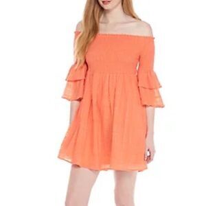 Wonderly Tiered Sleeve Off-the-Shoulder Dress‎